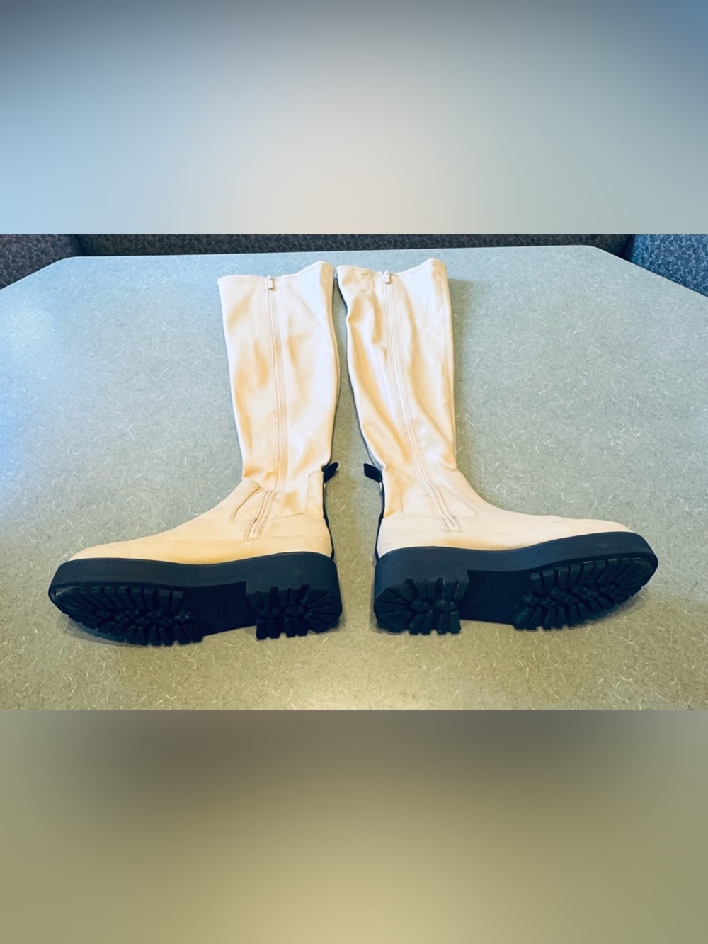 Franco Sarto Janna Over-the-Knee Platform Boots Light Tan Size 9.5